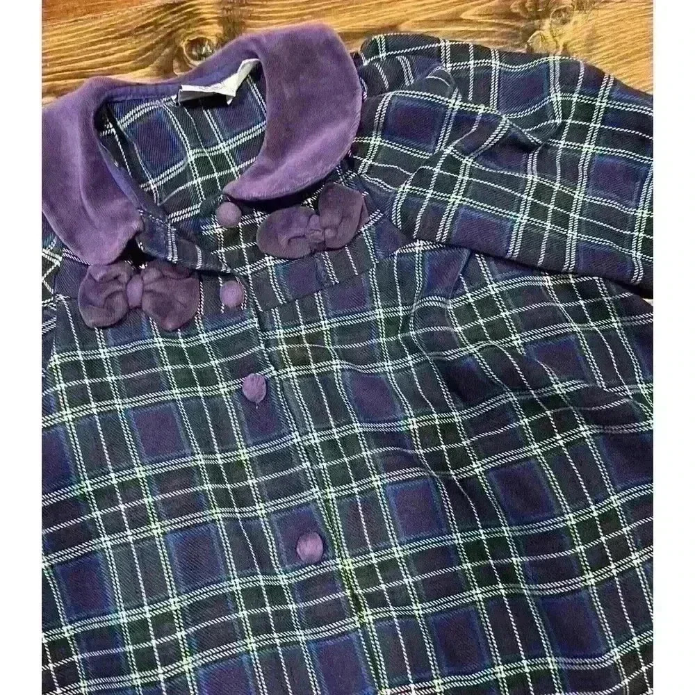 Vintage Good Lad of Philadelphia Toddler Girl Dress Button Up Purple Plaid Size? - Picture 3 of 5